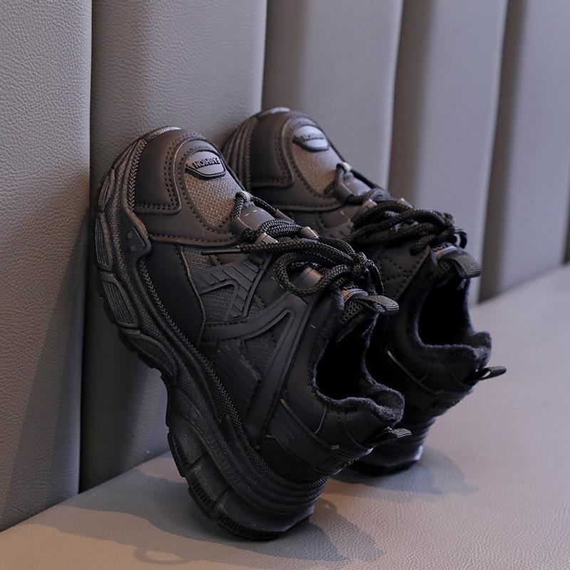 Girls Shoes Children's Sports Dad Shoes Spring and Autumn New Autumn and Winter Lightweight Older Children's Velvet Two Cotton Shoes