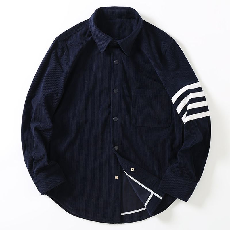 TB Foreign Trade Tail Goods Four Bars Lapel Long Sleeve Shirt