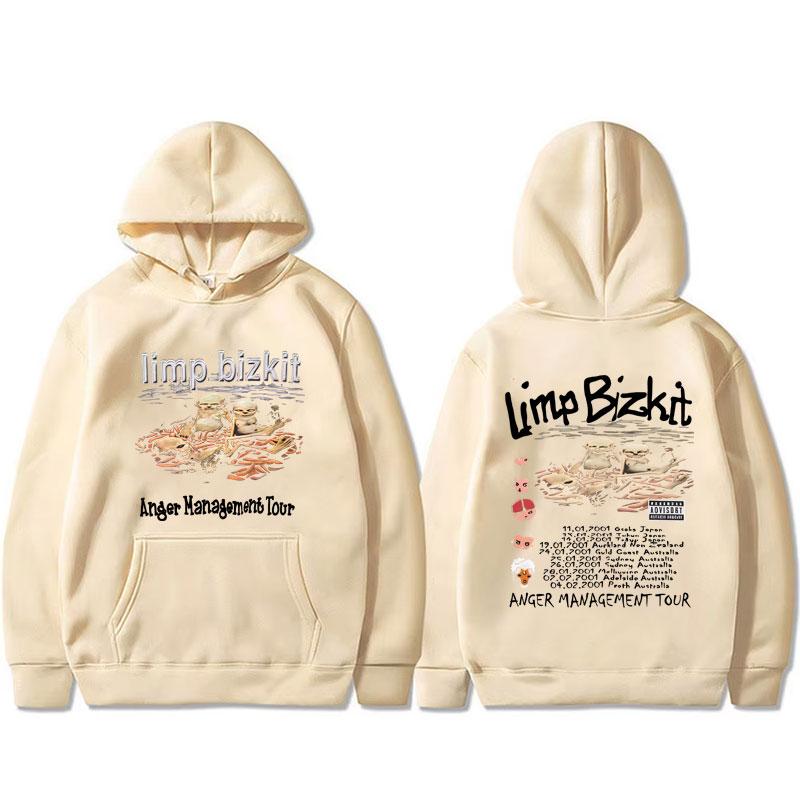 90s Rock Band Limp Bizkit Anger Management Tour Hoodie Men Women Fashion Oversized Pullover Unisex High Quality Fleece Hoodies