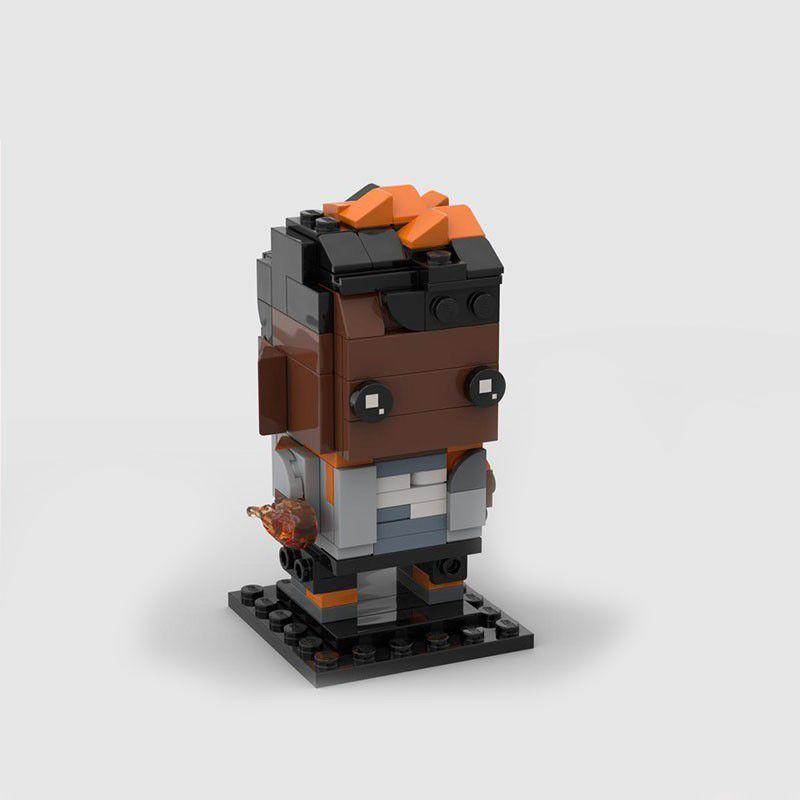 MOC Fearless ContractValorant Assembled Building Blocks Square Head Doll Children's Building Blocks Toy