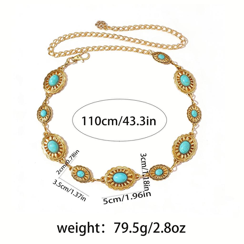 Bohemian Retro Metal Waist Chain for Women - Ethnic Style Body Jewelry