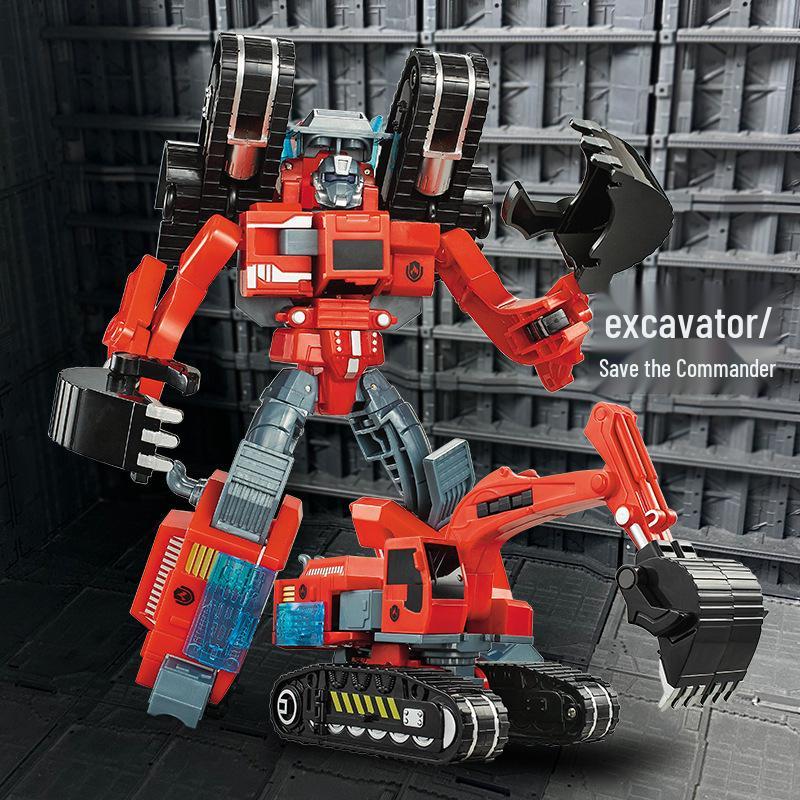 Модель Робота-Трансформера Огненного Лорда: Набор машинок: Автомобиль, Грузовик и Экскаватор