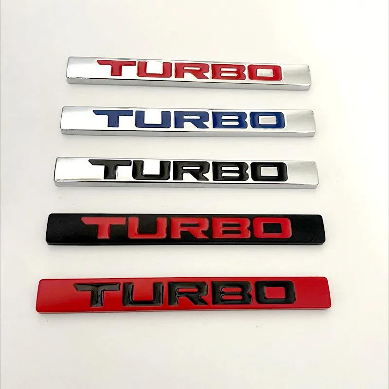 New 3D Metal Turbo Logo Car Rear Trunk Emblem Badge Sticker Accessories For Hot Volkswagen Ford Nissan Toyota Honda Volvo Opel