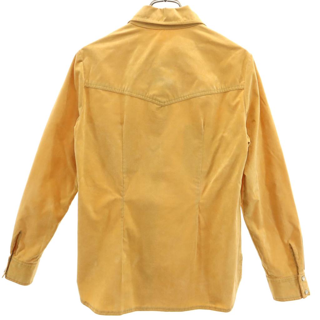Vintage 70s Long Sleeve Suede Shirt Mustard Women Used