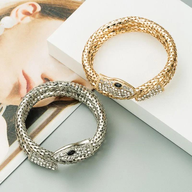 Snake Exaggerated Bracelet Women's Wide Snake Bracelet Trendy Jewelry Retro Versatile