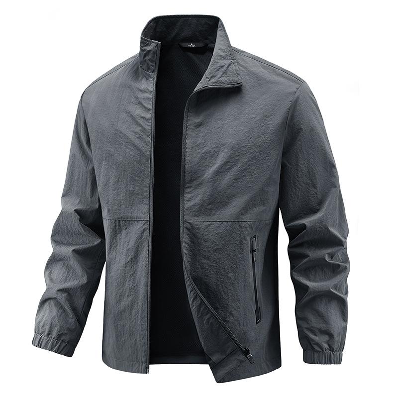 New Spring and Autumn Jacket Men's Top Large Size Men's Jacket Casual Stand-Up Collar Loose Sports Jacket
