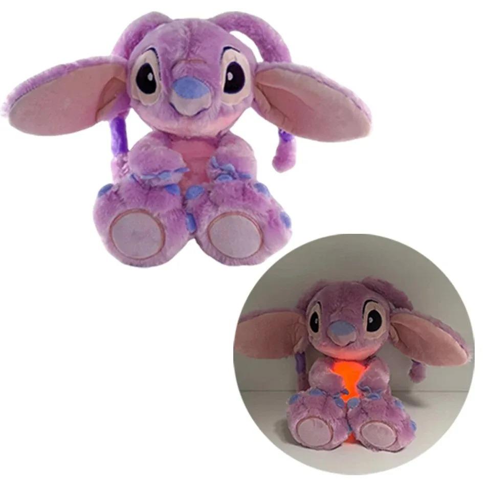 New Stitch  Plush Doll  Baby Breathing Sleeping Companion Music And Light Doll Sensory Stuffed Toy Christmas Birthday Gift