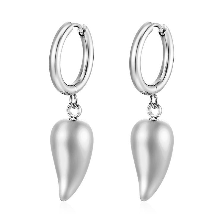 

Модные трендовые круглые серьги из нержавеющей стали, серьги-подвески в форме капли воды, женские простые модные серьги с покрытием 18 карат