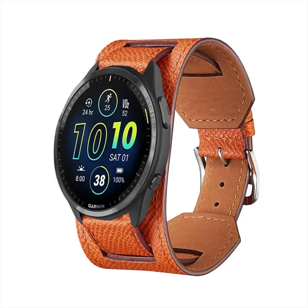20mm 22mm Leather Strap for Garmin Forerunner 265 255 965 955 55 245 165 745 Bracelet Band Garmin Vivoactive 5 4/Vivomove Trend