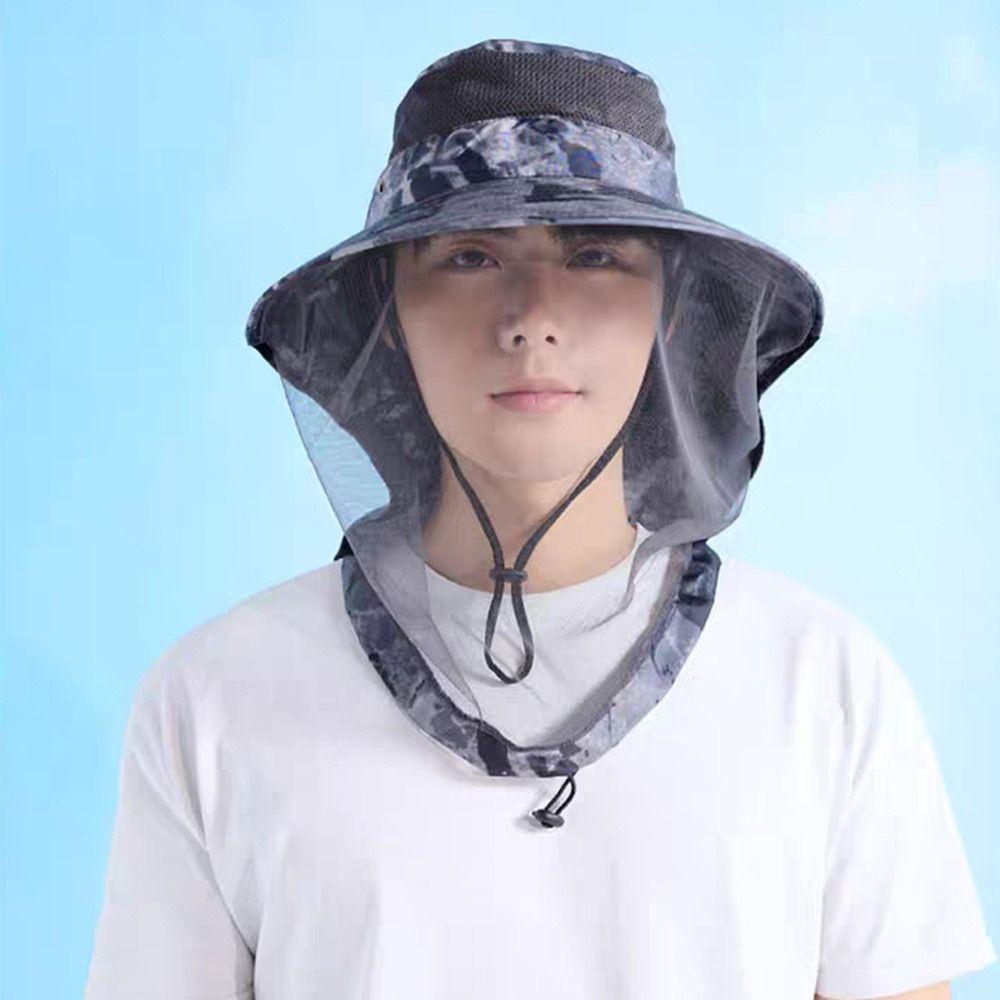 Face Neck Protection Mosquito Hat Foldable Fishing Cap Insect Bee Protection Repellent Protection Insect Proof Cap Jungle Farm