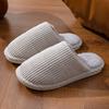 Fashion striped winter slippers Cotton women's non-slip slippers Floor mute slippers comfortable flip-flops