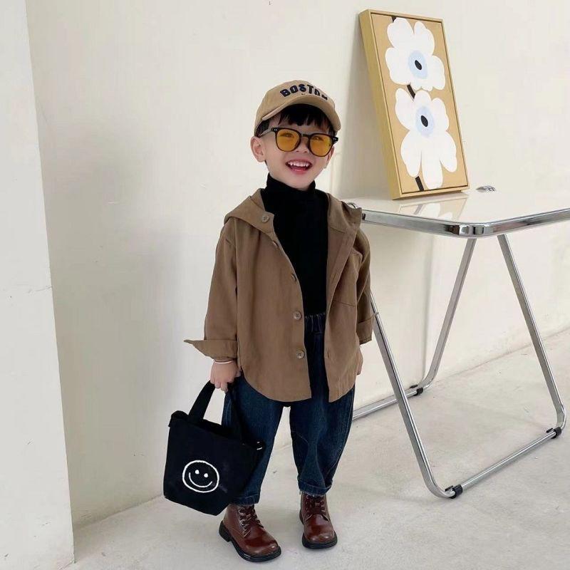Boys' Stylish Korean Hooded Windbreaker - New Spring/Autumn 2025 Jacket for Small & Medium Children