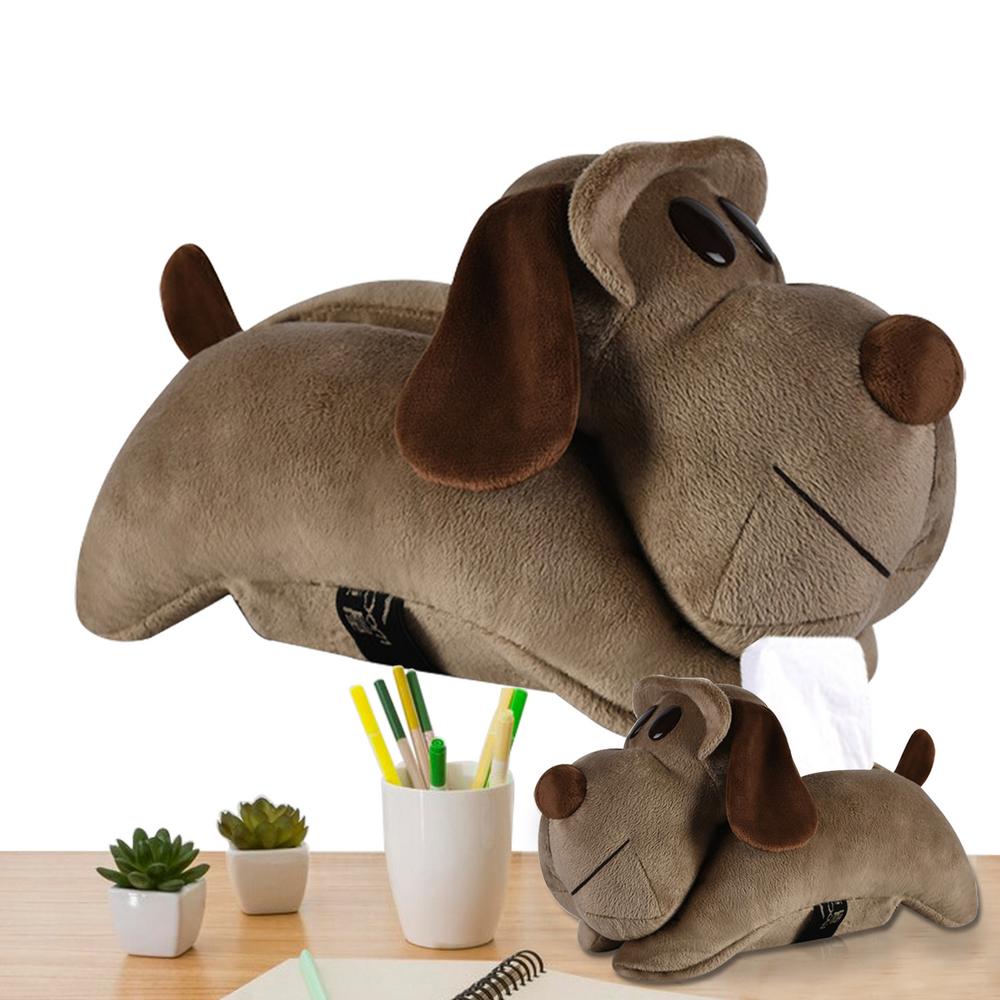 

Автомобильный держатель для салфеток с плюшевой собачкой Автомобильный держатель для салфеток с мультяшной плюшевой собачкой Коробка для салфеток Хранение бумаги Автомобильный держатель для салфеток с плюшевой собачкой света кофе