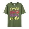 Crazy Slot Machine Lady Lucky Las Veagas Casino Game White Graphic Tee Fall Christmas Shirt Letter Tshirt