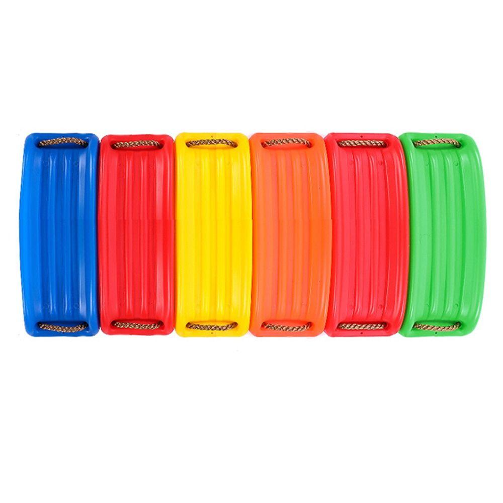 Plastic Children'S Swing With Hanging Rope Adjustable Height Swing Easy Install Multicolor Sitting Board Swing