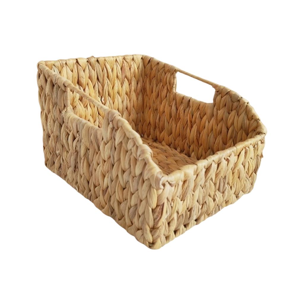 User Friendly Water Hyacinth Storage Basket Decorative Home Accent Multipurpose Use Scandinavian Storage Bin