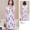 Plus Size Sleeveless Cotton Rayon Dress for Middle-Aged Women