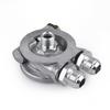 Silver Oil Sandwich Adapter Oil Sandwich Plate with Thermostat 3/4-16 UNF Adapter AN8 AN10 Fittings for choose