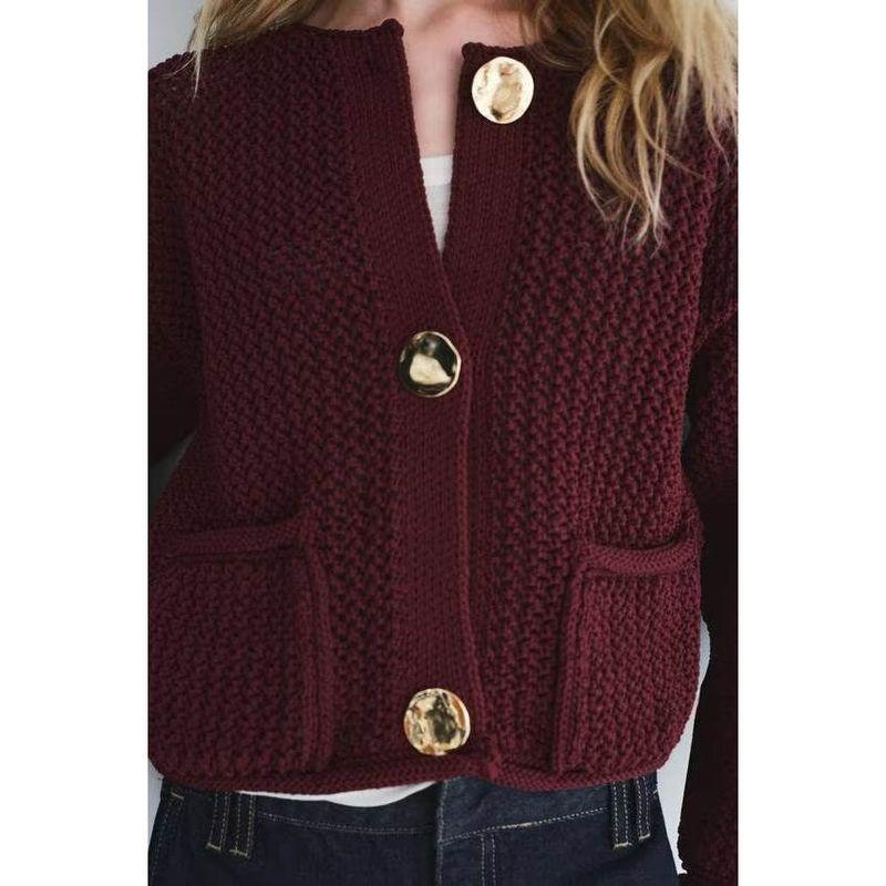 Zbzr Autumn New Women clothes Western Style Fashion Casual Simple and Versatile Long sleeve Thick Needle Outerwear 5802111