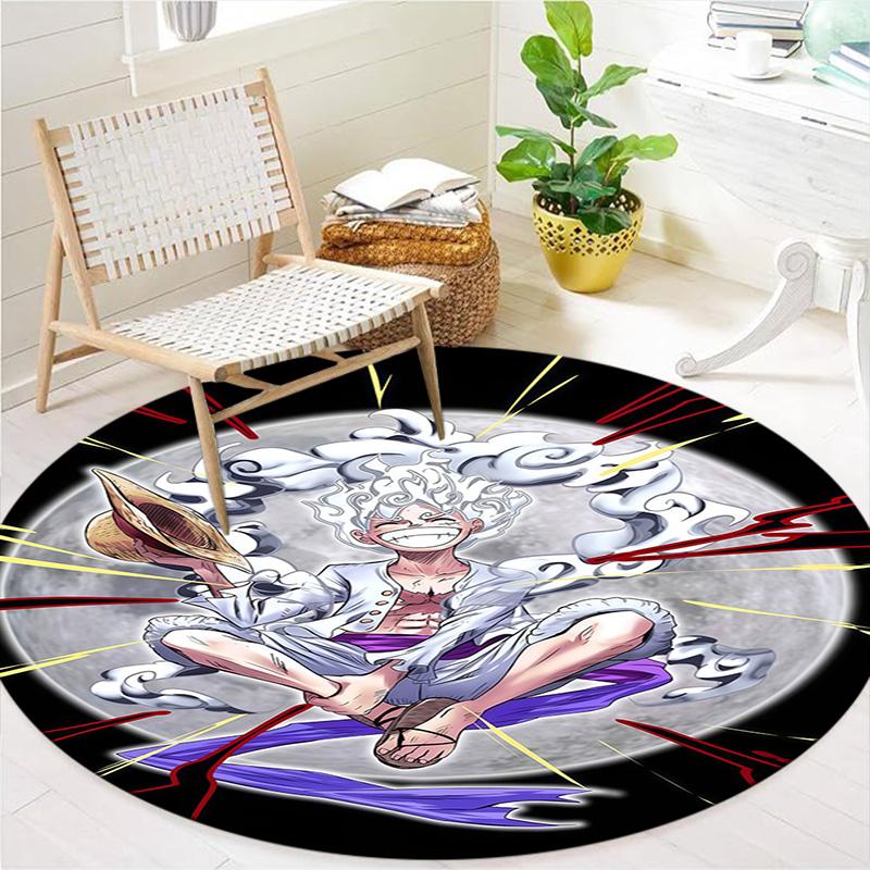 Luffy D Round Area Rug Carpet Rug For Living Room Bedroom Sofa Playroom Decor Nonslip Floor Mat