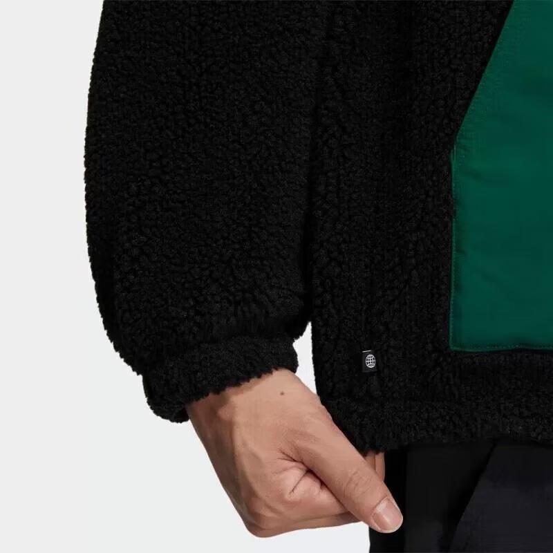 Adidas Originals Trefoil Logo Embroidered Patchwork Fleece Jacket Unisex Jacket Multicolor HY7233