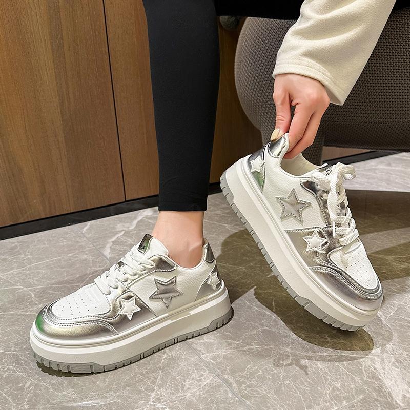 Fashion Women's Casual Platform Sneakers Star Skateboard Trainers Mix Colors Running Sport Shoes Tennis Shoes Outdoor Walking Sneakers