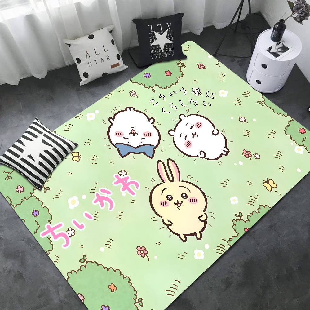Cartoon C-Chiikawas Door Mat Washable Non-Slip Living Room Sofa Chairs Area Mat Kitchen Bedside Area Rugs