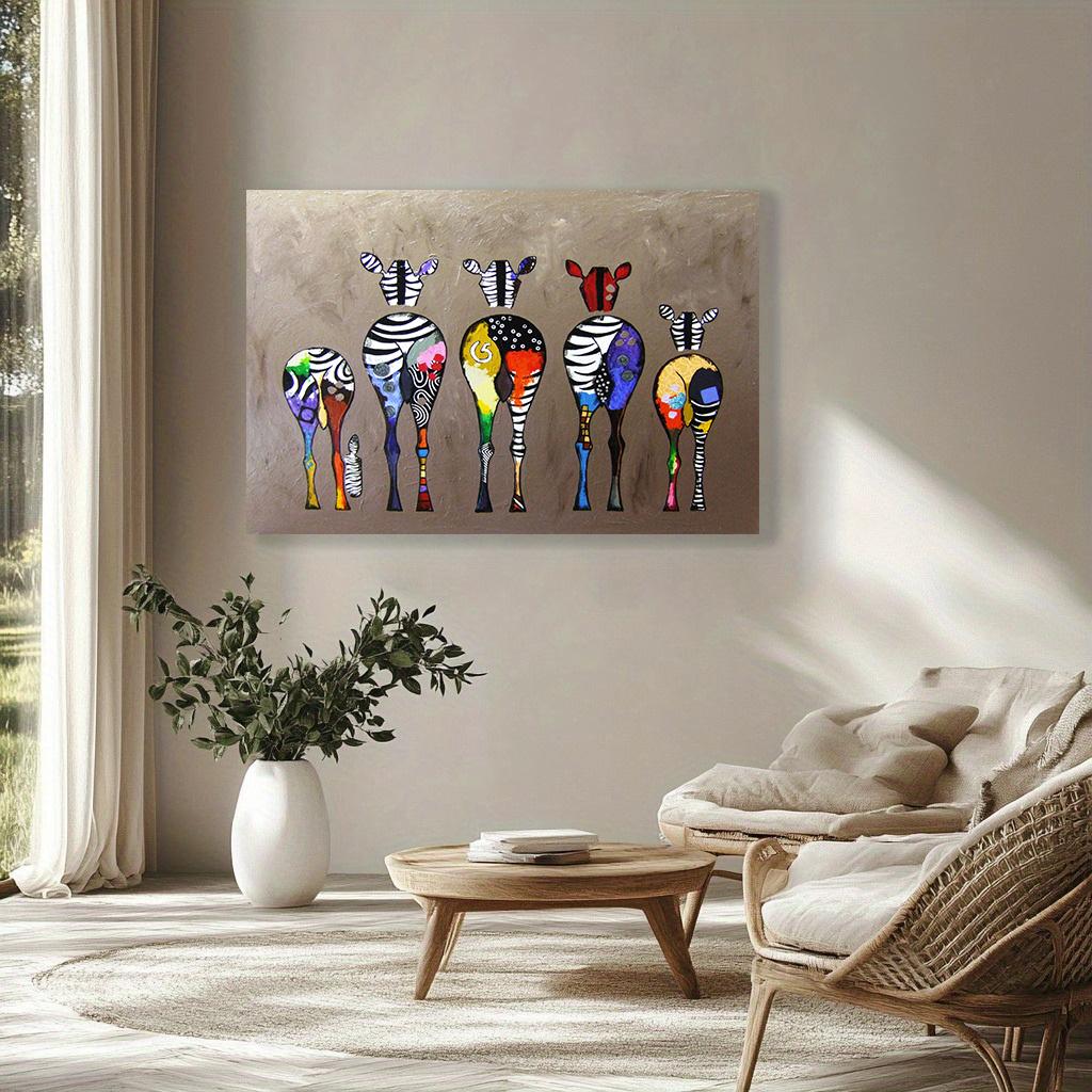 Abstract Zebra Canvas Art Paintings On The Wall Colorful Animals Art Prints African Animals Art Pictures For Living Room Wall Background