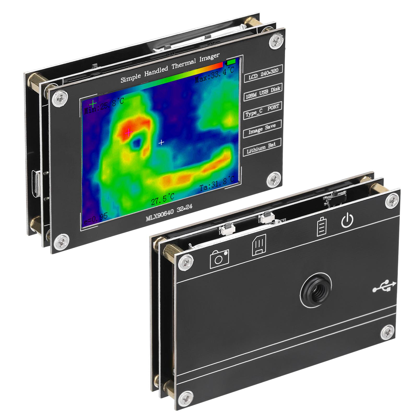 

Portable Thermal Imager 40 celsius to 300 celsius Small Thermal Imaging Camera Support Maximum Minimum Center різнокольоровий