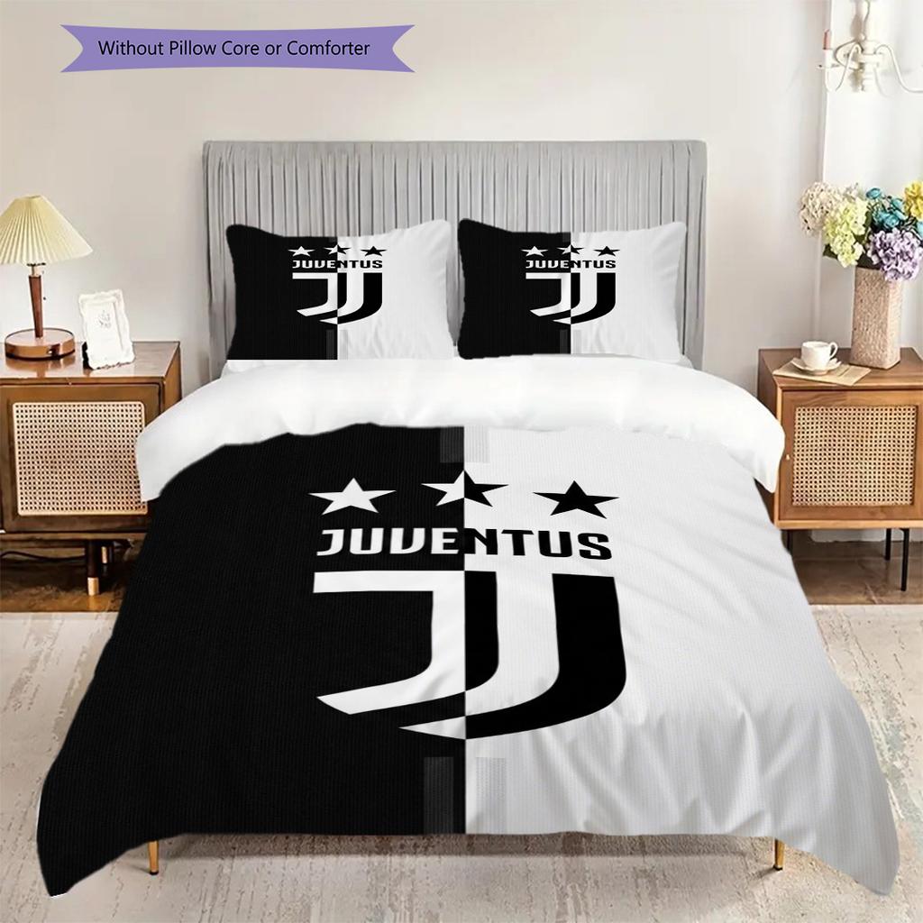 Emblema del Football Club Juventus Set da tre pezzi (1 * copripiumino + 2 * federa, senza nucleo) Copripiumino e federa Set biancheria da letto