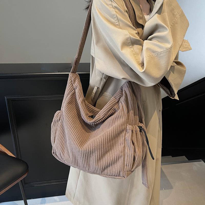 Torba na ramię Commuter Corduroy Bag Damska torba typu tote o dużej pojemności Torba typu crossbody