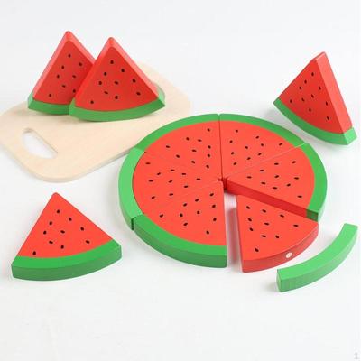 Wooden Watermelon Slices Ornaments Boys Girls Summer Gift Pretend Play Fruit