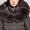 Dam Vinter Långa Kappor Med Huva Stor Fuskpäls Krage Elegant Tjock Varm Vinterparkas Kvinnlig Jacka Med Bälte