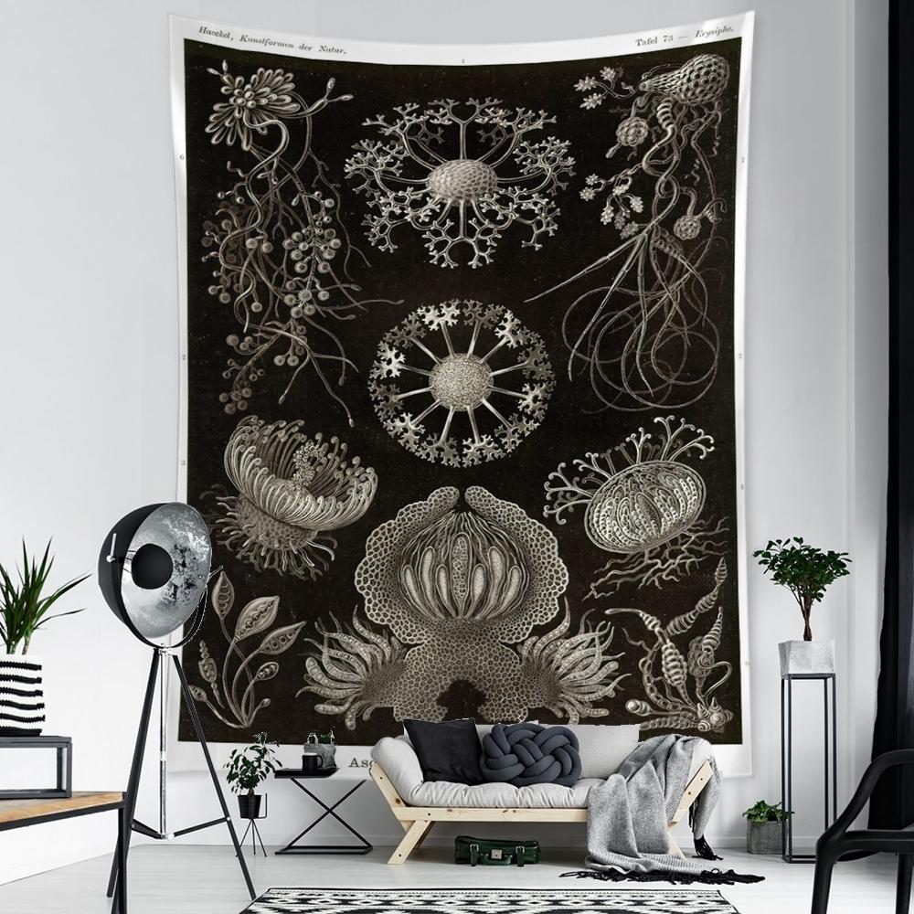 Meeresleben Beispielbild Wandteppich Wandbehang Tarotkarte Hippie Böhmischer Stil Psychedelische Kunst Heimdekor