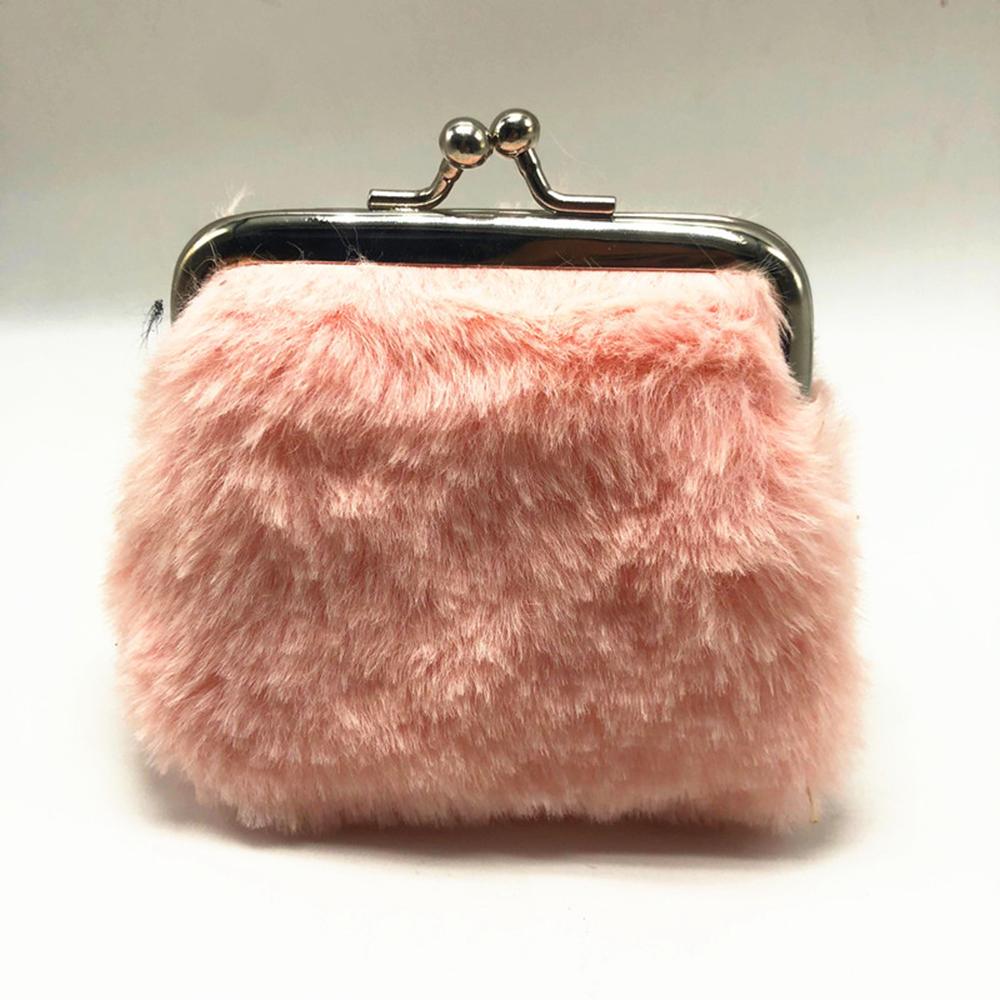

Korean Plush Coin Purse Clutch Bag Mini Wallet Pocket Women Cute Wallets Hasp Zero Wallet Bags Solid Color Jewelry Storage Bag бледно-розовый