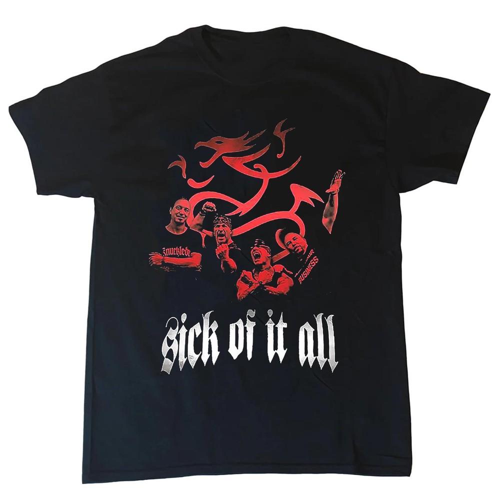 NEUES Sick of It All Band Kurzarm Baumwolle Schwarz Alle Größen T-Shirt