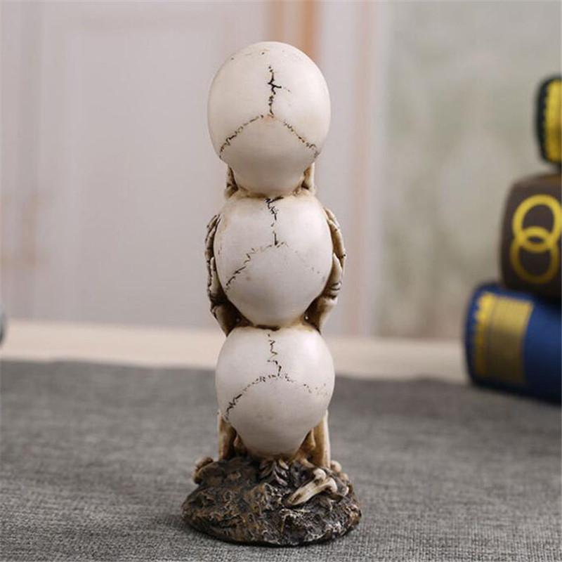 Vânzare de lichidare Model Craniu Halloween Vezi/Auzi/Nu vorbi Poziție Rău Raft de expunere Gotic Înfricoșător Masă Decor Craniu Statuetă Colecție Horror