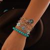 Ethnic Style Retro Imitation Turquoise Cactus Tag Bracelet Set Personalized Multi-Element Beaded Jewelry