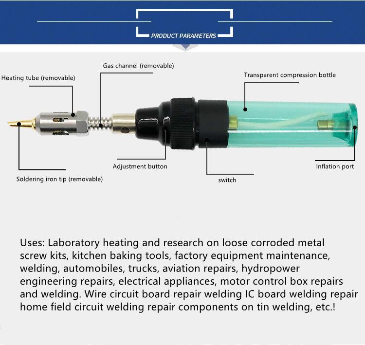 Pistol de suflare cu gaz butan, opțional, multicolor, fără fir, pistol de fier de lipit, set de instrumente stilou pentru sudură 1300°C