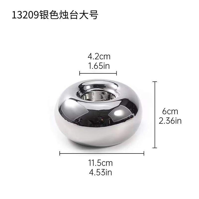 Modern Minimalist Creative Ceramic Round Candle Holder Ornaments Living Room Dining Table Bedroom Decoration