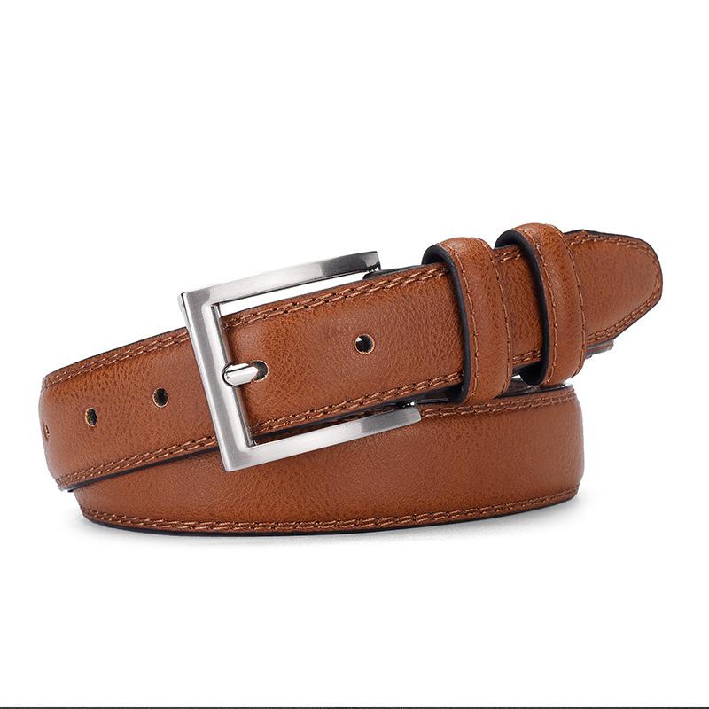 Belt Men'S Alloy Button Head Pin Buckle Belt Casual Men'S Belt Pu Belt