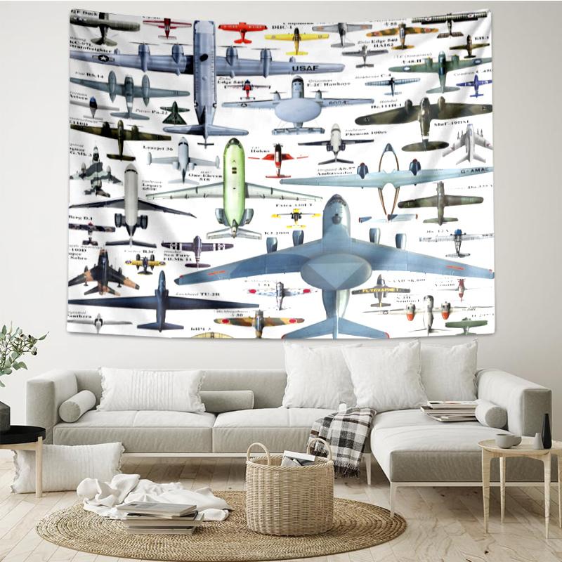 Aircraft Wall Hanging Tapestry Wall Cloth Tapestries Decor Wall Bedroom Decoration