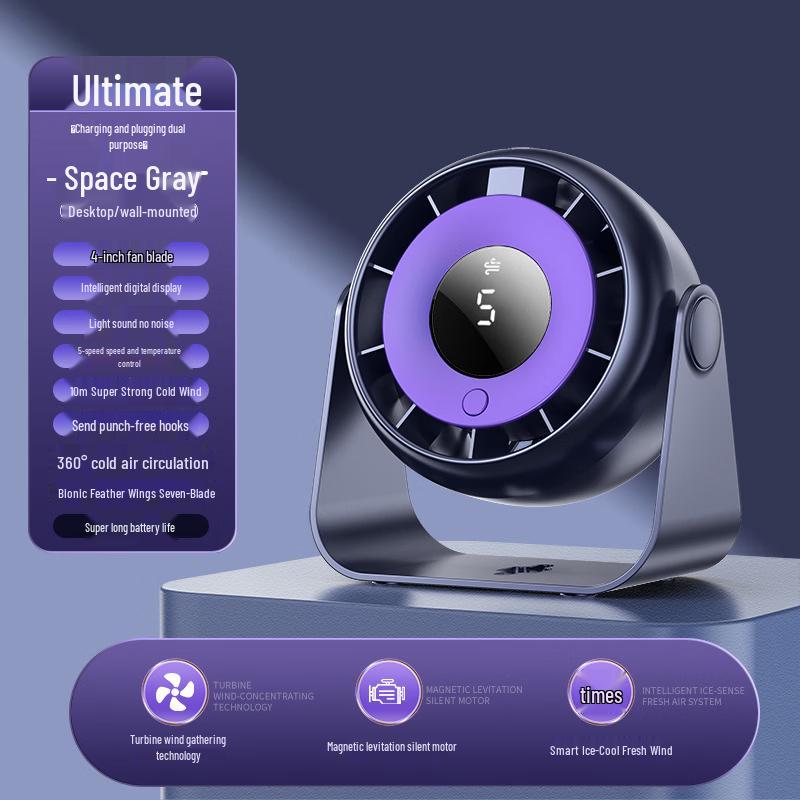 Yabuka 4-inch Wall-Mounted USB Desk Fan