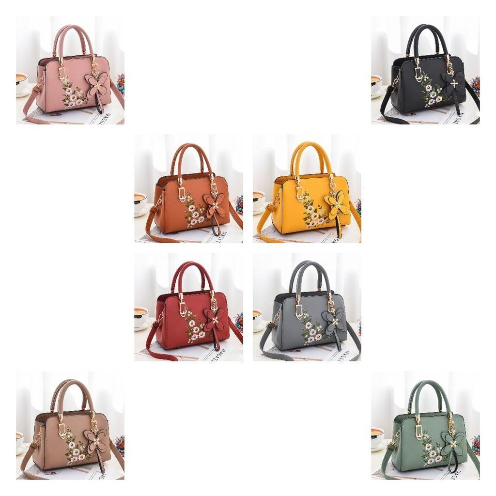 2023 New Fashion Single Shoulder Bag Large Capacity Soft Leather Handbag Embroidered Soft Leather Slant Bag