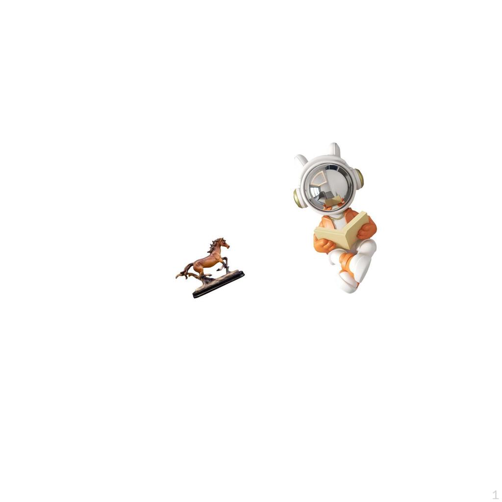 Astronaut Horse Figurine Sculpture Artwork Collectible Statue Ornament for Desk Decoration Bookcase