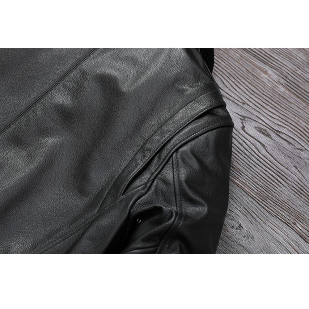 Chinese Size Men Leather Jacket Genuine Cow Leather Natural Fur Collar Flight Jackets Mens Cowhide Coats Winter Air Force Clothes