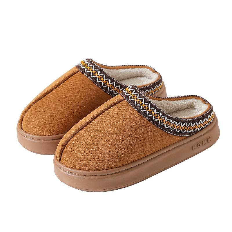 Baotou Mao Mao Slippers Women's Autumn and Winter Cotton Drag Home Couple Warm Thick Bottom Cotton Slippers Men