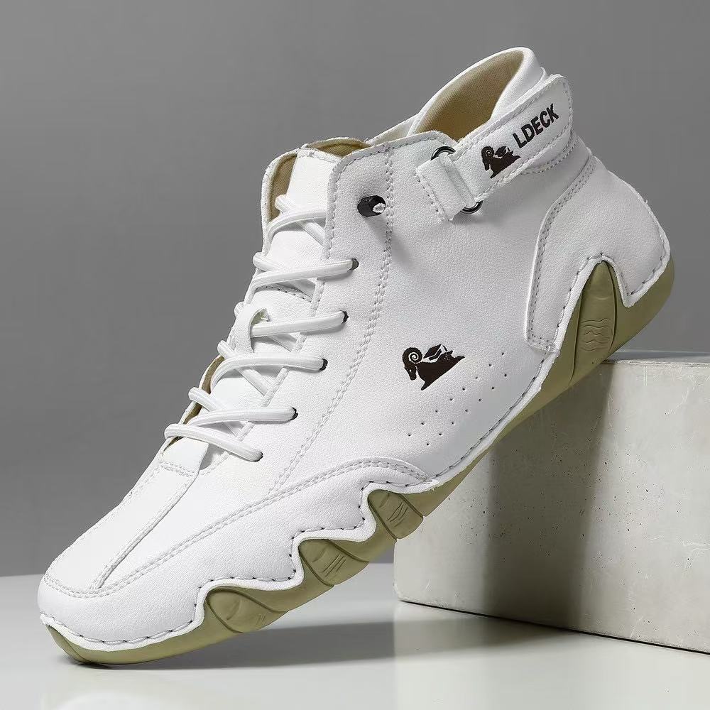 Men's Nude Boots Fashionable Stitching Lightweight Comfortable Soft Upper for Daily Wear Casual Street Style Walking Men Shoes