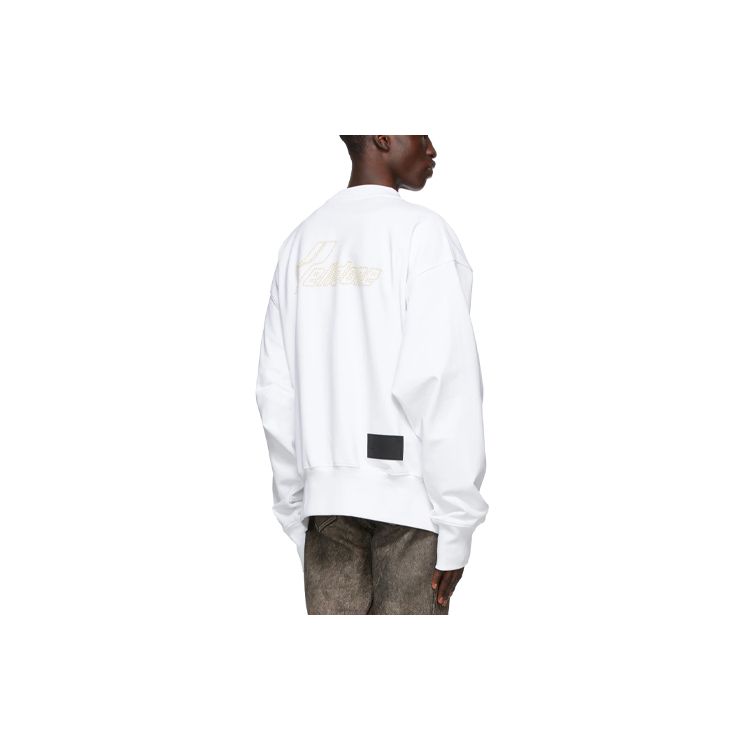 We11done Letter Logo Round Neck Loose Sweatshirt Unisex sweatshirt White WD-TS9-20-131-U-WH