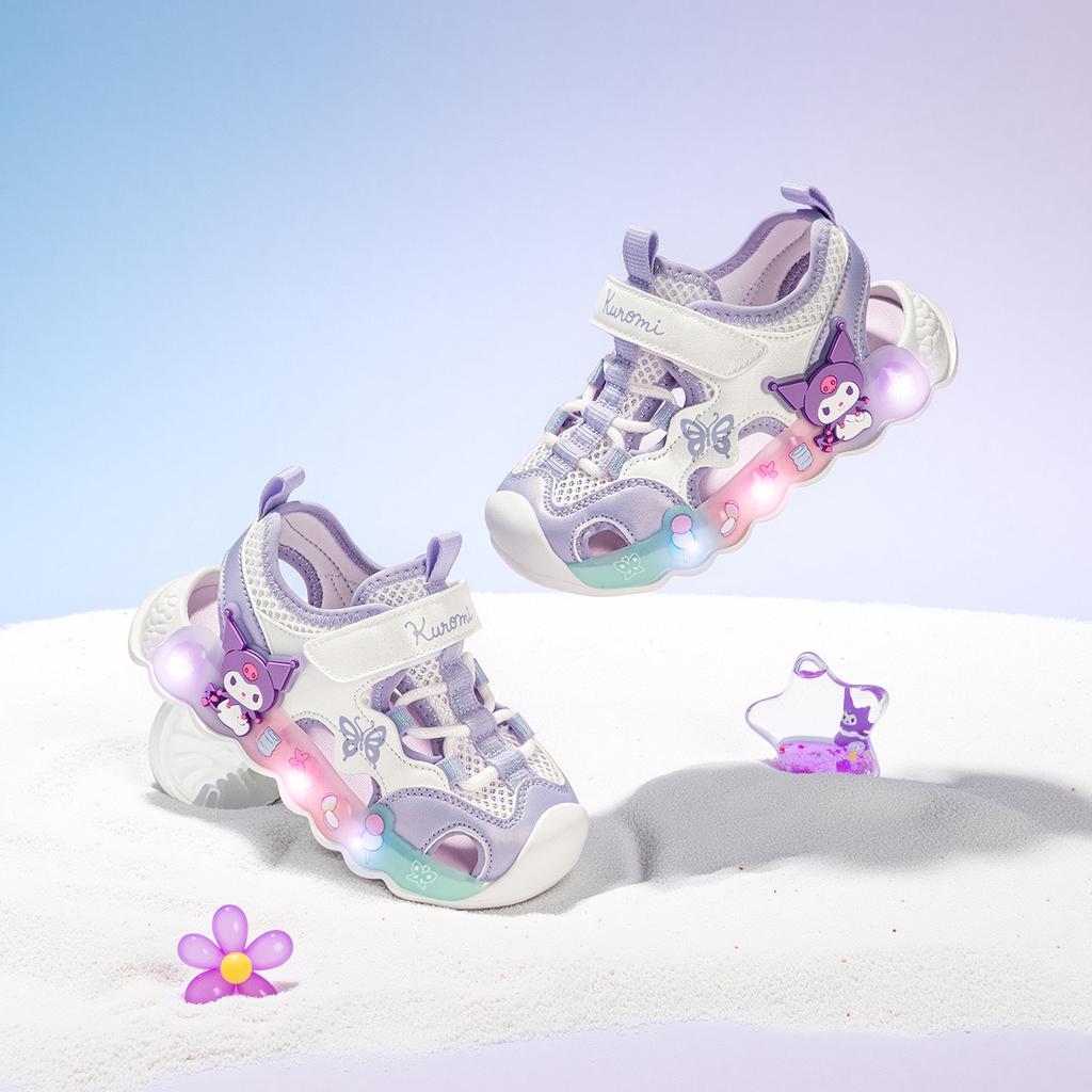 Kulomi Children's Shoes, Girls' Baotou Sandals, 2026 Summer New Soft Soled Light Up Shoes